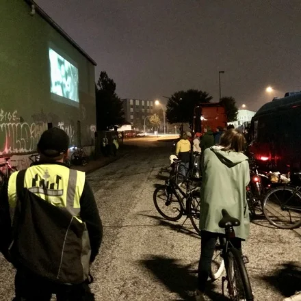 A Wall is a Screen by bike, Hamburg, Germany, September 2021